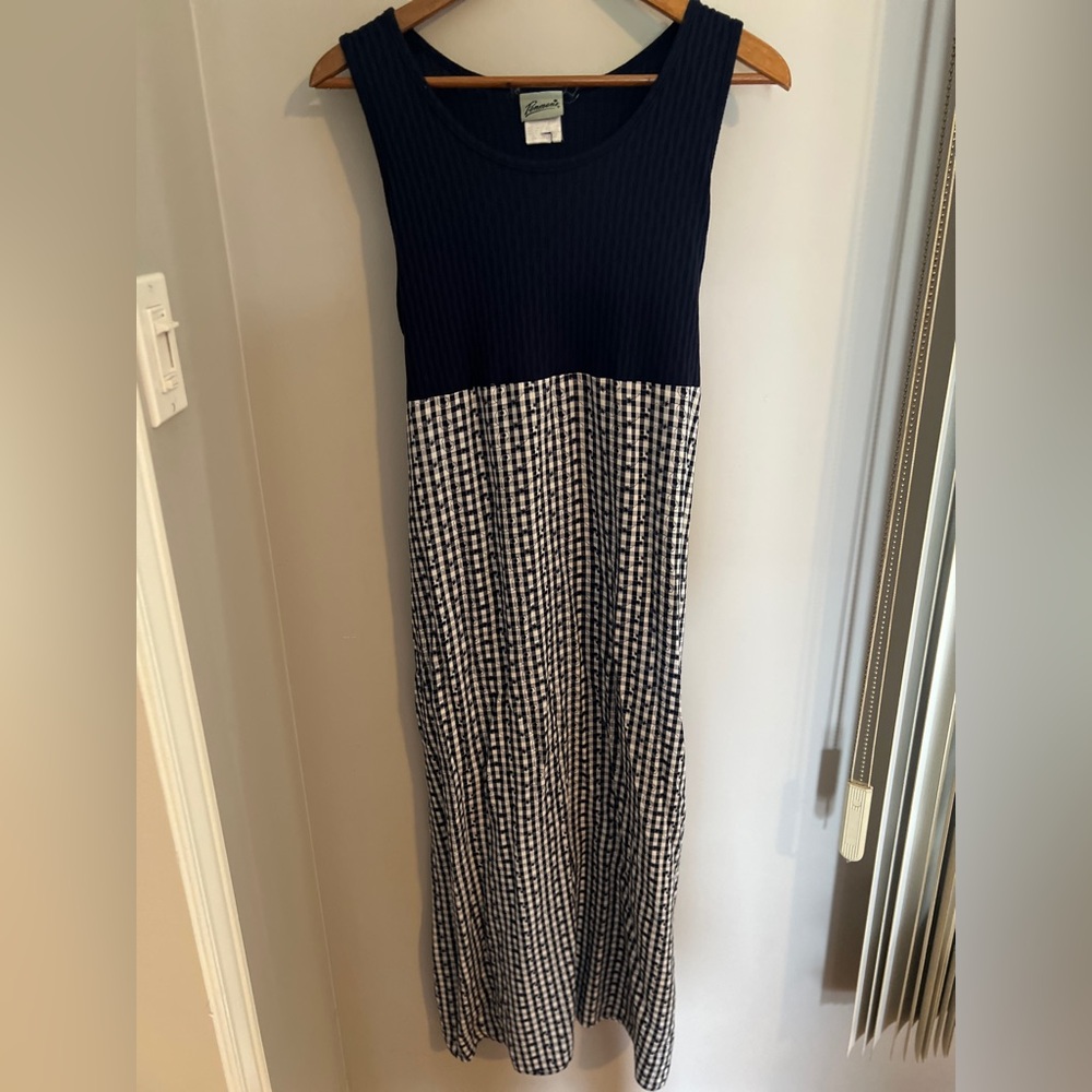 Penman’s Vintage Navy & White Gingham Maxi Dress - Picture 3 of 9